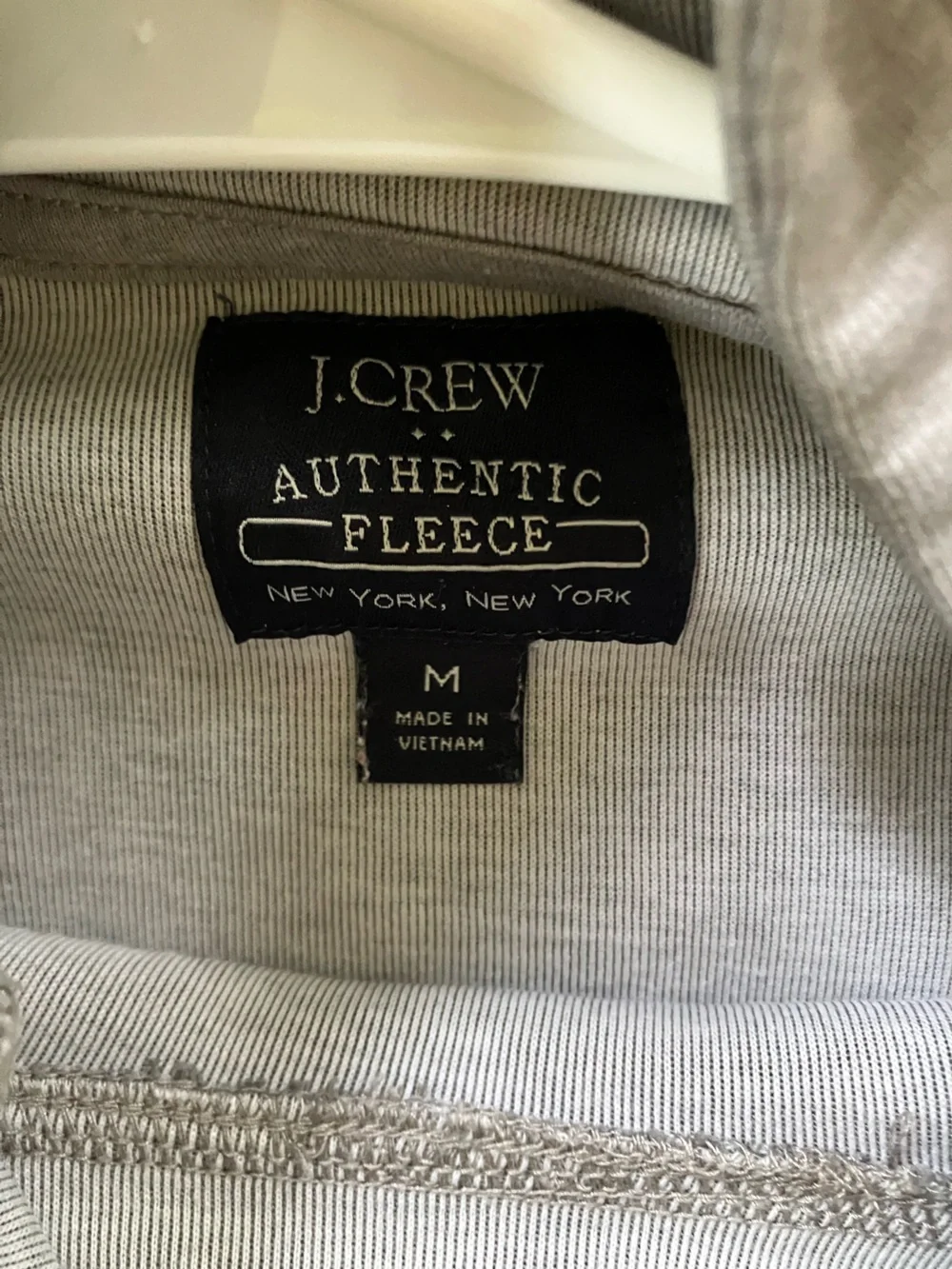 J. Crew Light Gray Striped Fleece Pullover